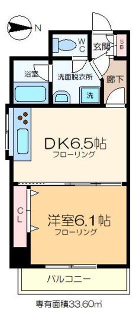 リヴァ門前仲町(1DK/4階)の間取り写真