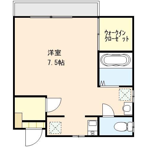 ウィンドフィル(1K/2階)の間取り写真