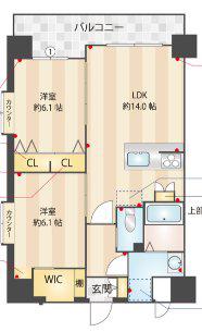 PROSPECT HAKATA(2LDK/7階)の間取り写真