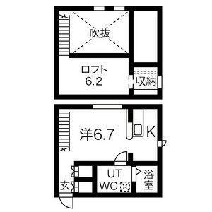 プリマ八田壱番館(1SK/1階)の間取り写真