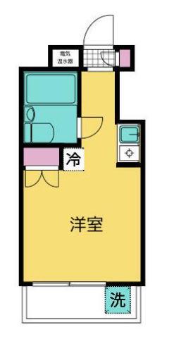 エヴェナール横浜(1K/4階)の間取り写真