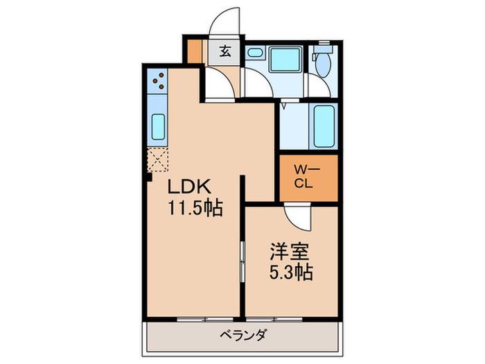 エミール小川(1LDK/3階)の間取り写真