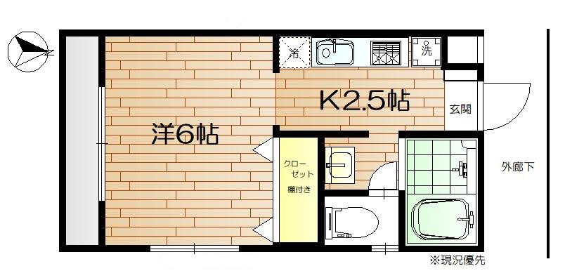 サン・アレイ赤塚(1K/1階)の間取り写真