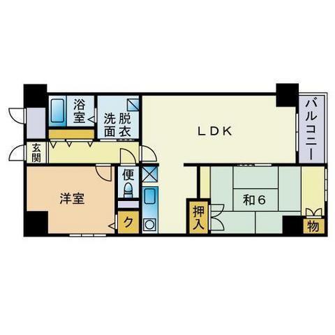 フォレステージュ天神(2LDK/9階)の間取り写真