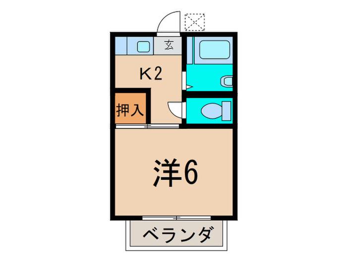 VILLA津田山(1K/1階)の間取り写真