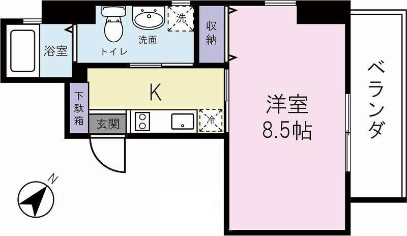 アイワプラザ(1K/7階)の間取り写真