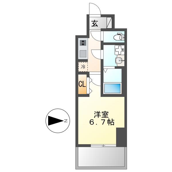 S-RESIDENCE志賀本通DEARLY(1K/6階)の間取り写真