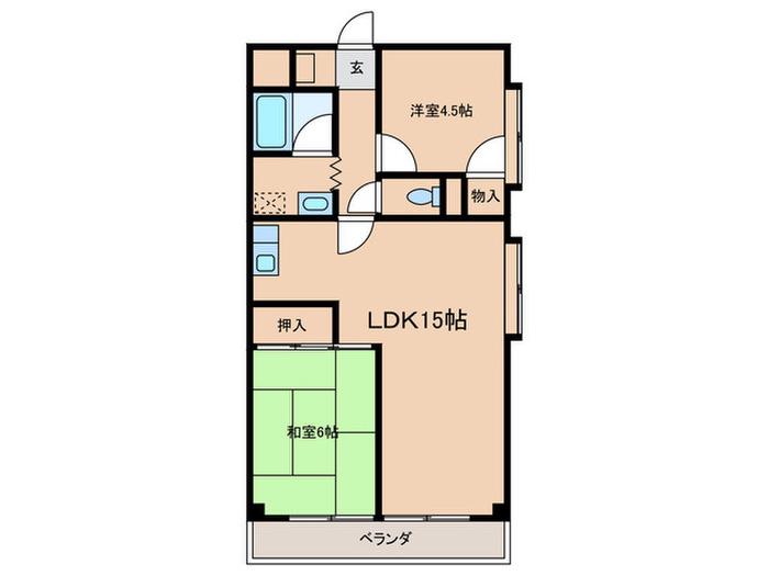 ミルオンデュール西町(2LDK/6階)の間取り写真