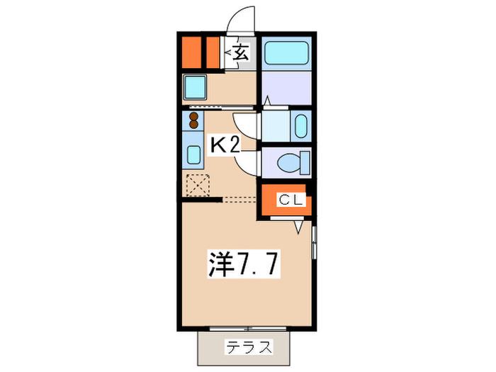 ミナージェ(1K/1階)の間取り写真