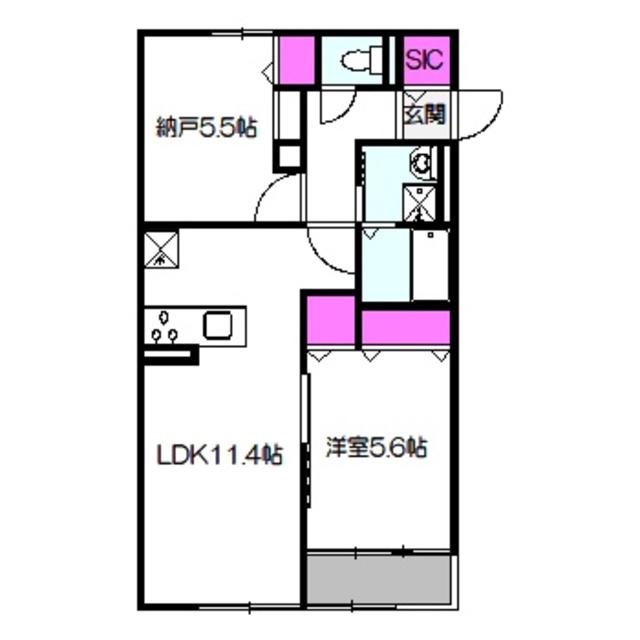 ハイムメゾンフルール(1SLDK/2階)の間取り写真