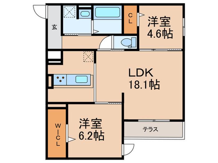 MAISON DE ESPOIR永田(2LDK/3階)の間取り写真