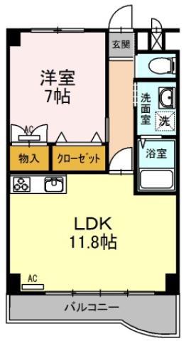 プレタ21(1LDK/4階)の間取り写真