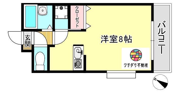 エスポワール郡元(ワンルーム/3階)の間取り写真