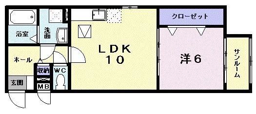グランシャリオ(1LDK/1階)の間取り写真