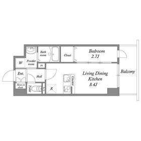 MODERN PALAZZO江坂AXIA(1LDK/8階)の間取り写真
