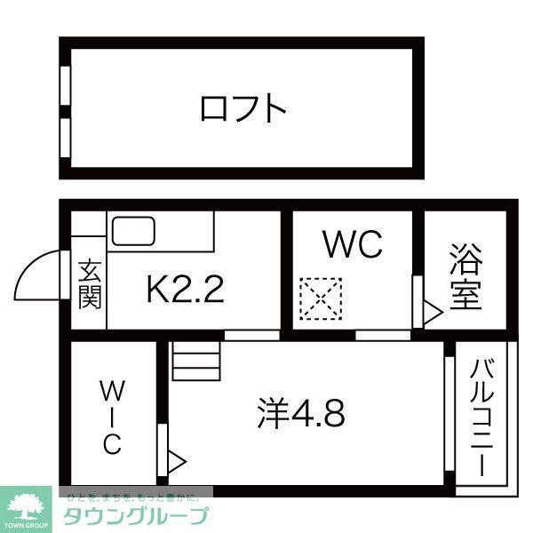 ブランノワール本陣 N(1K/1階)の間取り写真