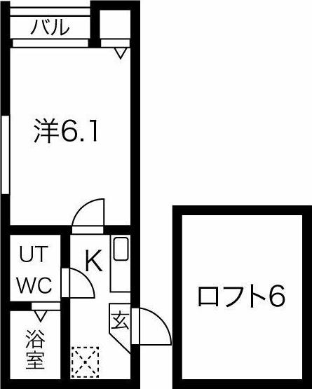 アイリス本陣(1K/1階)の間取り写真