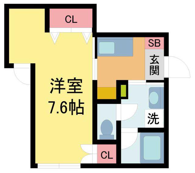 HEBEL HAUSすみれ(1K/1階)の間取り写真