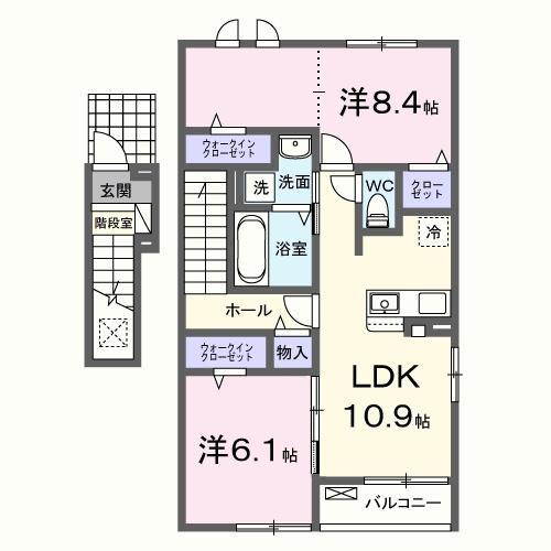 TK RESIDENCE 2(2LDK/2階)の間取り写真