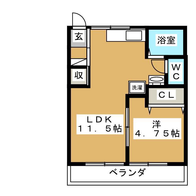 コーポ牧原(1LDK/2階)の間取り写真