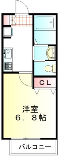 ラ・クール川越南大塚(1K/2階)の間取り写真