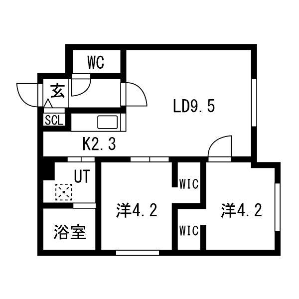 TOOZ福住(2LDK/4階)の間取り写真