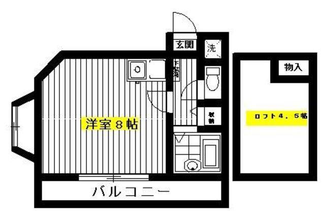 ロワジール貫井E(ワンルーム/1階)の間取り写真