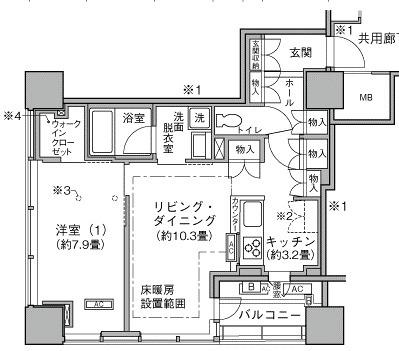 横浜ヴェールタワー(1LDK/5階)の間取り写真