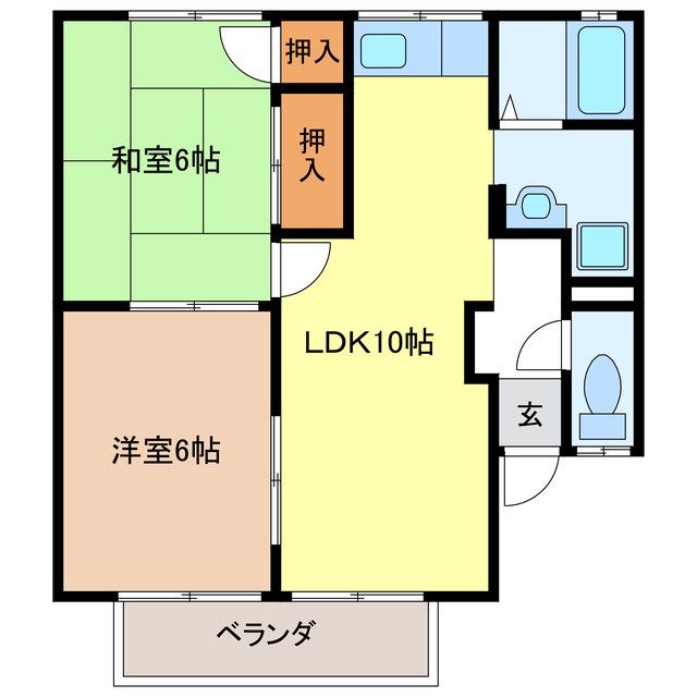 アネックス(2LDK/1階)の間取り写真