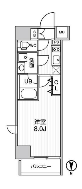 アーバンゲイト南千住(1K/9階)の間取り写真