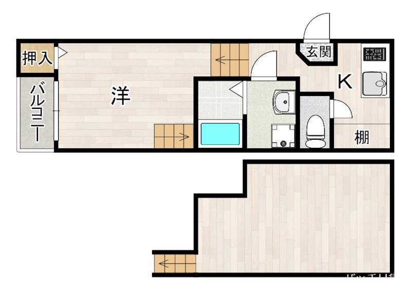 GLANZ(1K/1階)の間取り写真