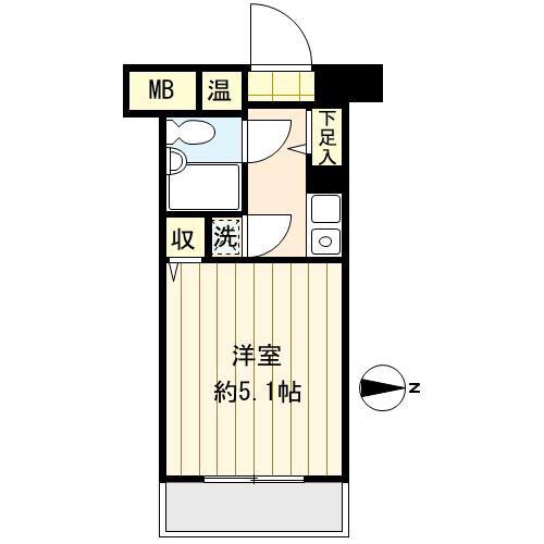 クリオ二俣川参番館(1K/2階)の間取り写真