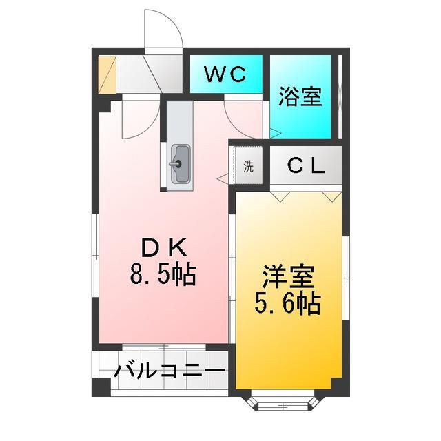 コーポセレッソ上石神井(1DK/3階)の間取り写真