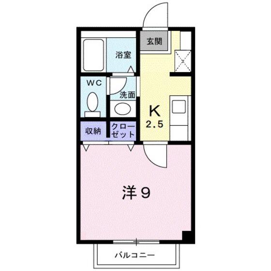 サンライトスクェアK(1K/2階)の間取り写真