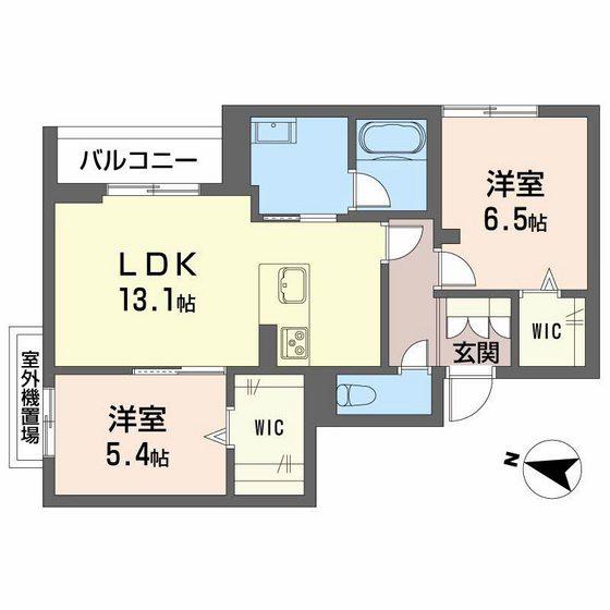 リオ・ルシオル(2LDK/2階)の間取り写真