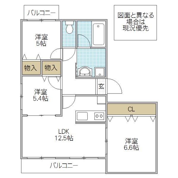 レジデンス青葉台(3LDK/3階)の間取り写真