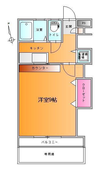 メゾン・ド・楓(1K/1階)の間取り写真