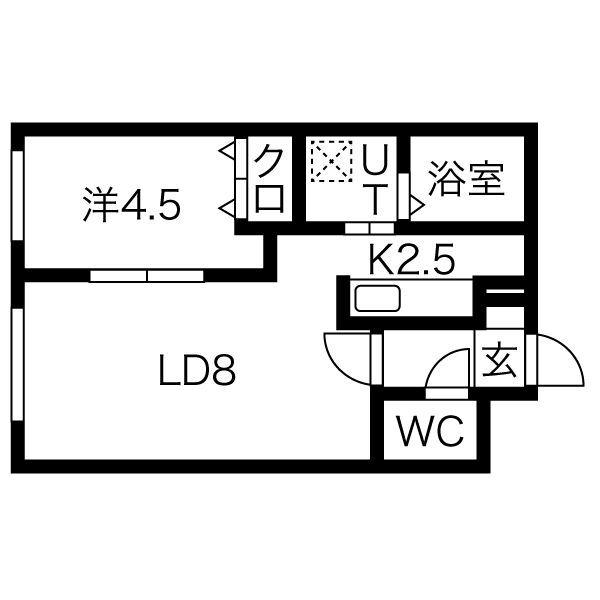 FORESTERIOR(1LDK/2階)の間取り写真
