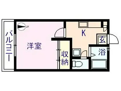 ティエラ栄A棟(1K/1階)の間取り写真