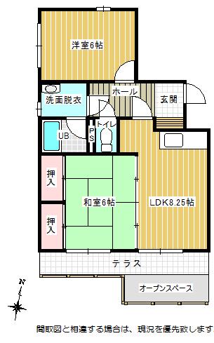 ヴィラ・ドルチェ(2LDK/1階)の間取り写真