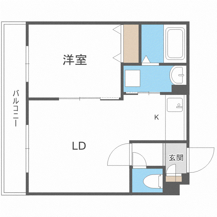 ARIES 35(1LDK/1階)の間取り写真