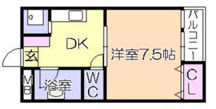 石村ビル(1DK/3階)の間取り写真