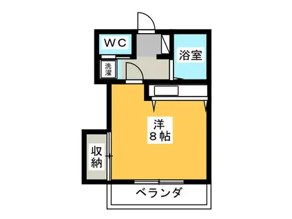 コーポベルフォール(ワンルーム/1階)の間取り写真