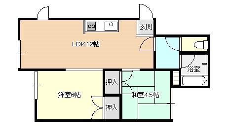 瑪羅英帝3BAN館C(2LDK/1階)の間取り写真
