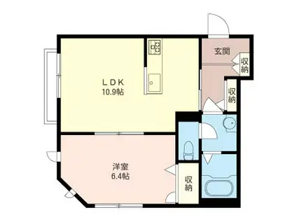 コート武蔵小杉(1LDK/2階)の間取り写真