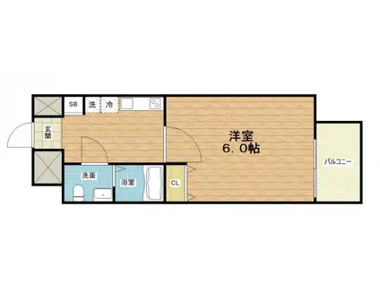 アドバンス難波南ノエル(1K/8階)の間取り写真