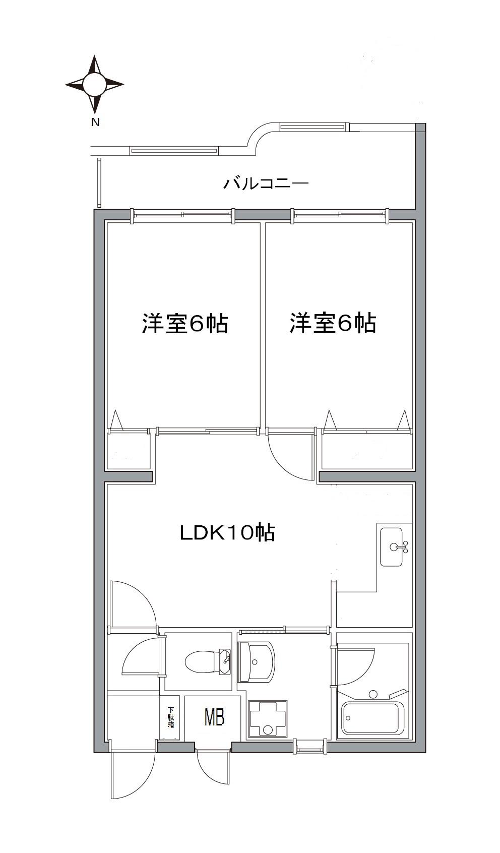 コートプランドール(2LDK/2階)の間取り写真