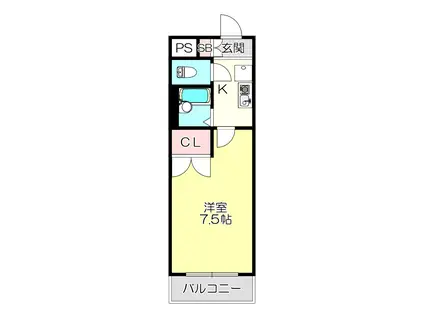 パレイースト小阪(1K/7階)の間取り写真