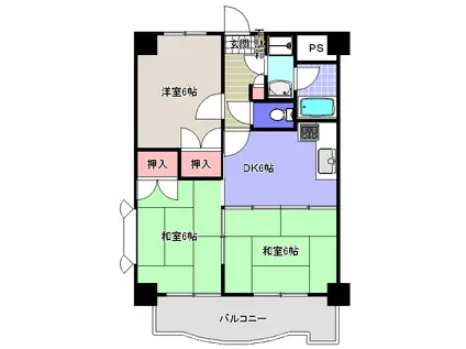 シュエット白雪(3DK/3階)の間取り写真