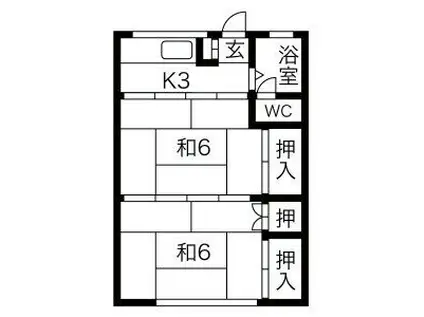 昇和ハイツ(2K/1階)の間取り写真